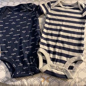 Blue & Grey Onesie Set. Size 3 Months